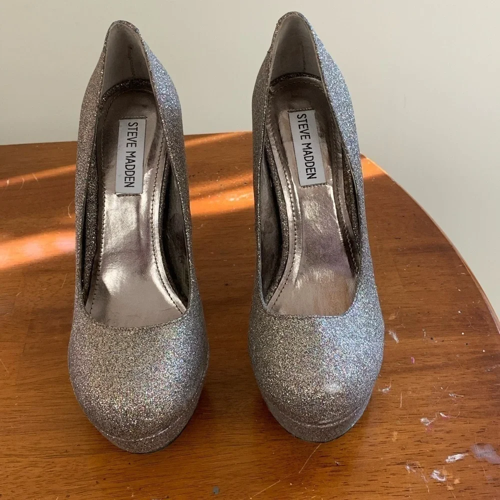 Steve Madden natali platform stiletto pumps size 7 5 in heel see pic-sm scuff